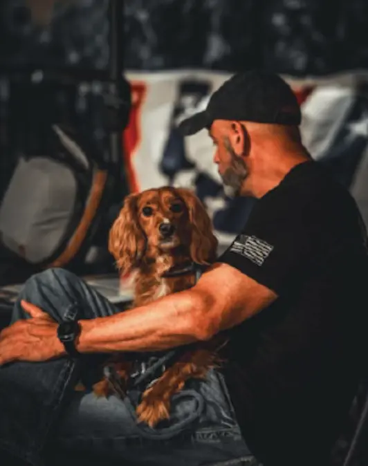 Trainer with dog